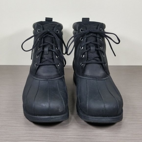 UGG Rain Ready Gatson Mid Boot, Black Waterproof Leather,  Mens Sizes 9 / 42 - Picture 2 of 12